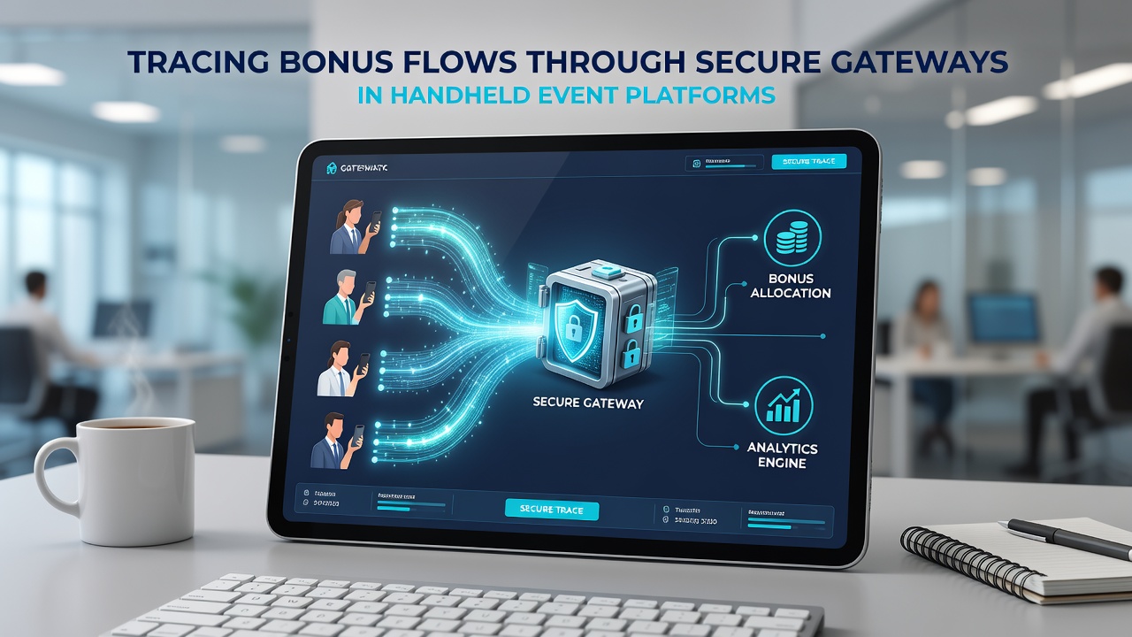 Datenfluss-Diagramm für Bonus-Tracking in Handheld-Plattformen mit Gateway-Sicherheit